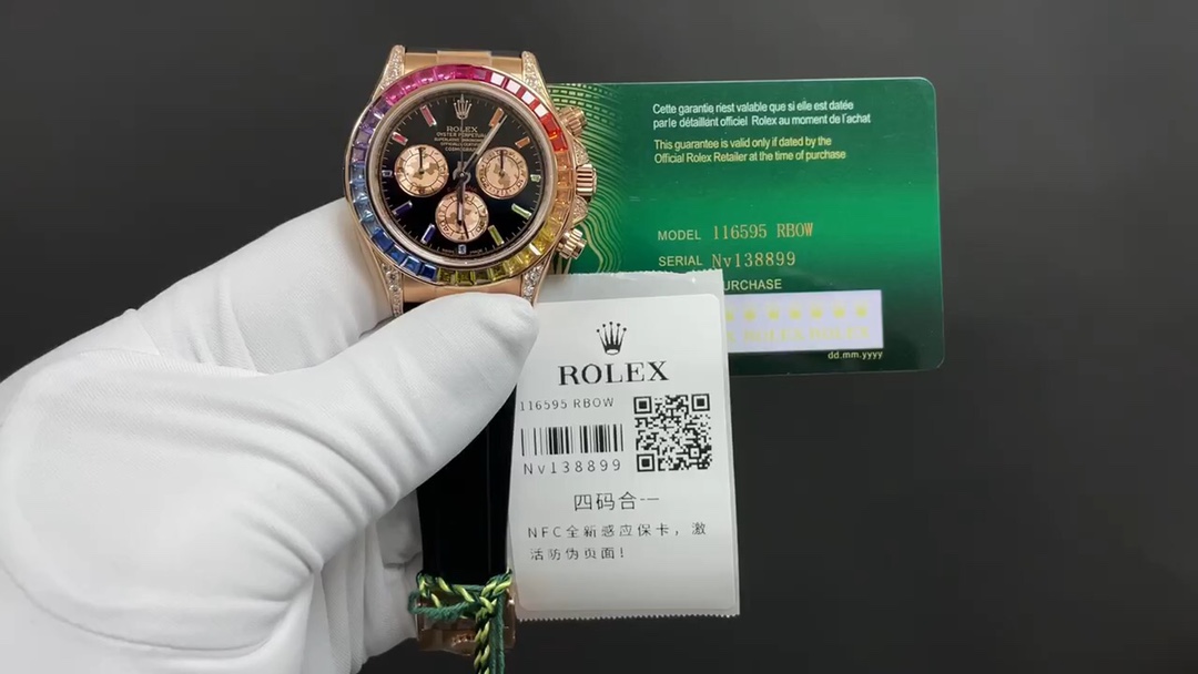 今日推荐?劳力士 彩虹迪 带NFC芯片感应保卡 四码合一 40mm  厚12.4mm 7750一档机 顶级品质 出货实拍✈️